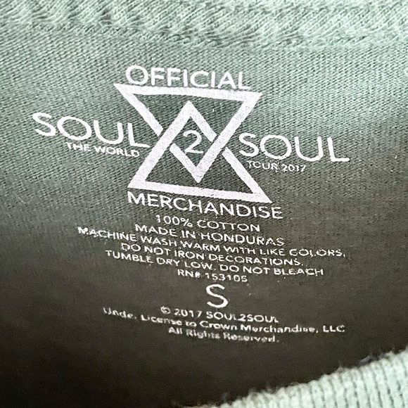 Tim McGraw Faith Hill Soul 2 Soul 2017 Tour Green Concert T Shirt Adult Sz Small - Picture 5 of 5